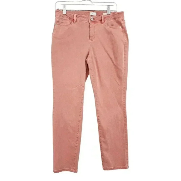 J. Jill Womens  Authentic Slim Ankle Jeans Size 8R Pink 10PT - Picture 1 of 7